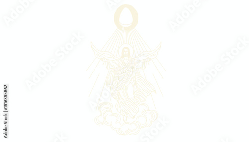 Divine Angel Ascending to Heaven, Religious Symbol, Spiritual Grace, Heavenly Light