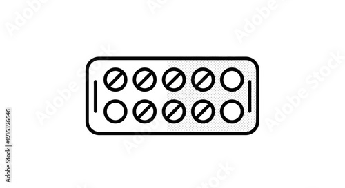 Blister pack with ten pills, medical concept, healthcare, medicine, pharmacy, treatment