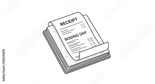 Boxing Day Receipt - Black and White Illustration of a Store Receipt