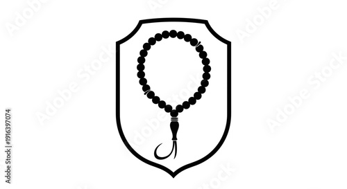 Black Rosary Beads with Fishhook Crucifix.