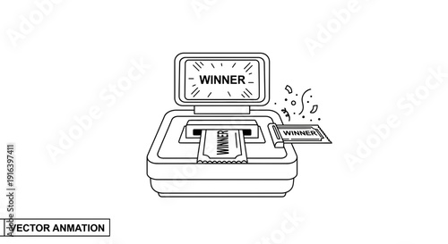 Winning Ticket Machine Dispensing Prize