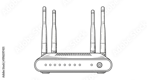 Wireless Router with Antennas - Modern Network Device