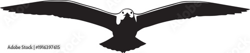 A black silhouette of an eagle in flight Vector, illustration