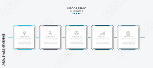 Vector Infographic design business template with icons and 5 options or steps. Can be used for process diagram, presentations, workflow layout, banner, flow chart, info graph