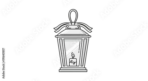 Vintage Lantern with Candle Flame, Decorative Hanging Light, Old-fashioned Illumination