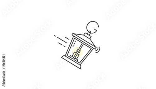 Vintage Lantern with Candle Light, Swinging and Moving
