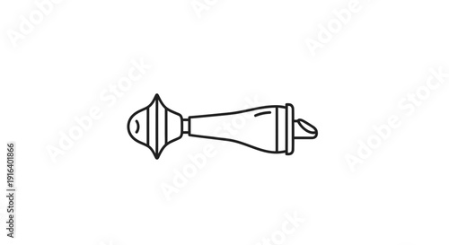 Vintage medical otoscope icon, simple line drawing on white background