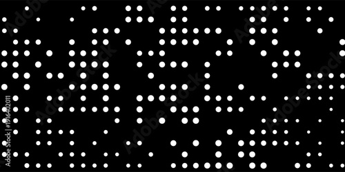 imple, abstract background of scattered white dots on black, representing either falling snow at night or a starry sky