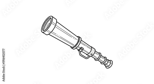 Vintage Spyglass Telescope Illustration - Nautical Exploration and Discovery