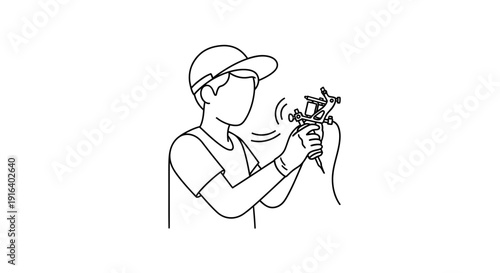 Tattoo Artist Holding Tattoo Machine, Preparing for Tattooing