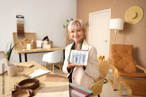 Happy mature female stylist...