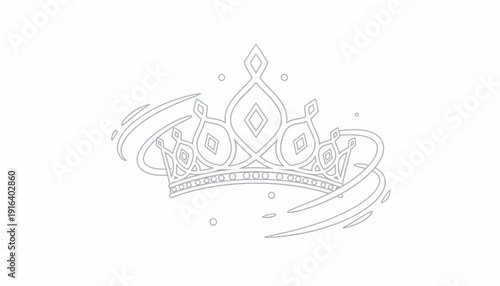 Sparkling Crown Icon, Royal Tiara, Princess Symbol, Luxury Accessory, Elegant Design
