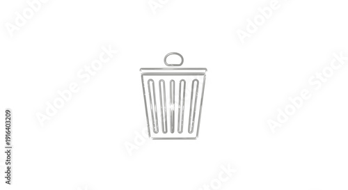 Simple Trash Can Icon, Delete Symbol, Recycle Bin Outline, Vector Graphic
