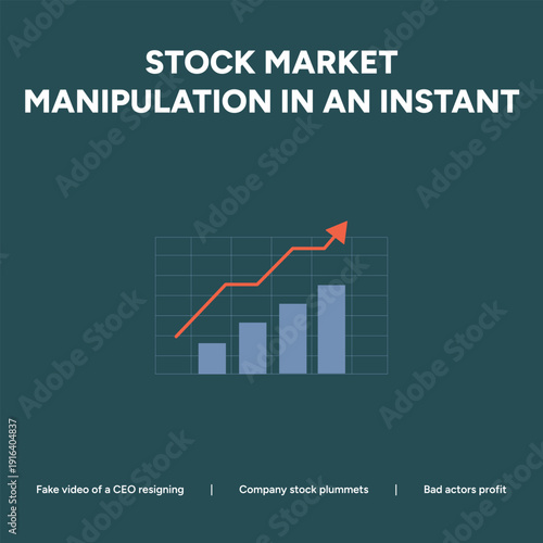 Stock market manipulation in an instant, with fake news like a CEO resigning causing stock to plummet and bad actors to profit.