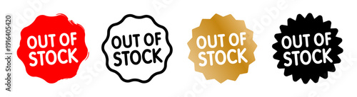 Set of "Out of stock" icons	