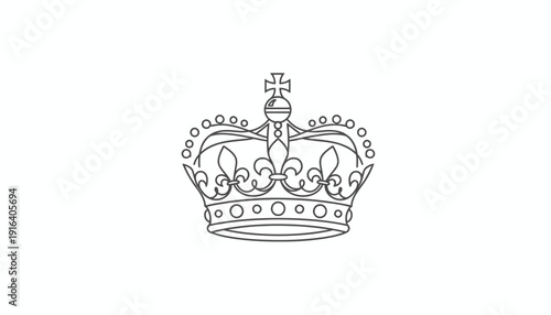Royal Crown Emblem - Elegant Monarchy Symbol, Vector Illustration