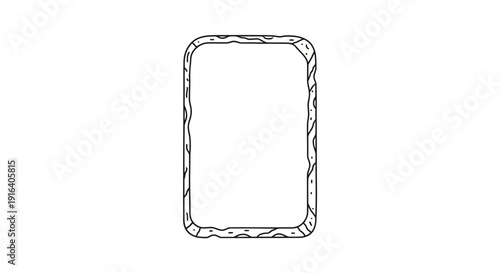 Rustic Rectangular Frame Border with Textured Edge, Hand-Drawn Style