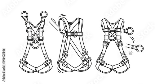 Safety Harness Diagram: Assembly and Connection Points for Fall Protection