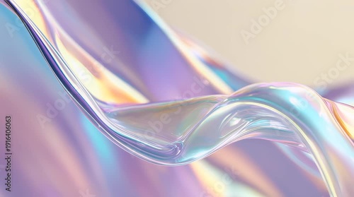 Wallpaper Mural Abstract Iridescent Holographic Gradient Waves Torontodigital.ca