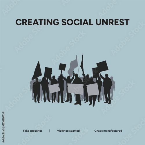 Creating social unrest with fake speeches and manufactured chaos, sparking violence and societal division.