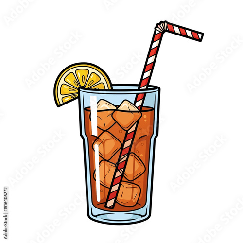 Glass of tea with ice