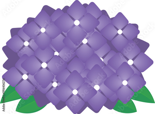 紫のあじさい　シンプル　パスデータ