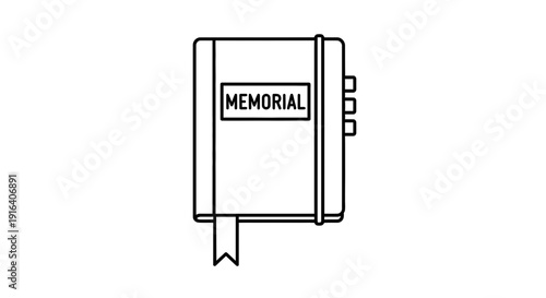 Memorial Book Icon Outline, Remembrance Journal, Memory Diary, Grief Support, Keepsake Log
