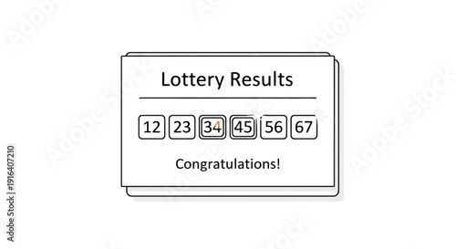 Lottery Results Announcement with Winning Numbers and Congratulations Message