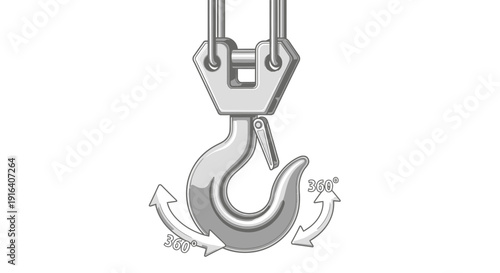 Heavy Duty Lifting Hook with 360 Degree Rotation Arrows - Industrial Equipment