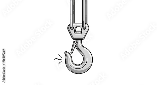 Heavy Duty Metal Crane Hook with Safety Latch, Industrial Lifting Equipment
