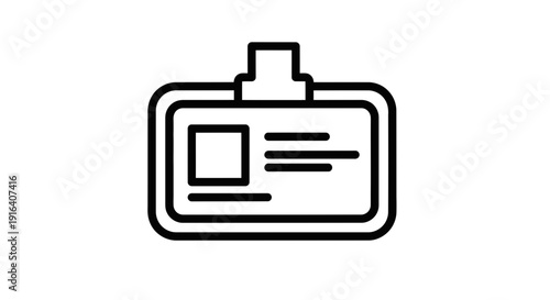Identification Card Icon, Badge Holder, Access Pass, Security Credential, Employee ID Card