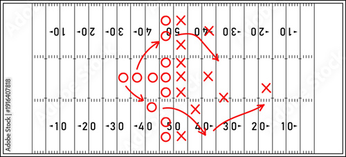 Hand draw strategy game, tactics for American football, ice hockey, field hockey, soccer, football, basketball, handball, sketched marker, isolated design elements.