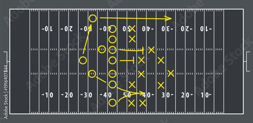 Hand draw strategy game, tactics for American football, ice hockey, field hockey, soccer, football, basketball, handball, sketched marker, isolated design elements.