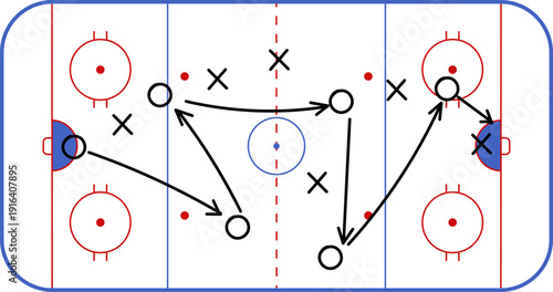 Hand draw strategy game, tactics for American football, ice hockey, field hockey, soccer, football, basketball, handball, sketched marker, isolated design elements.