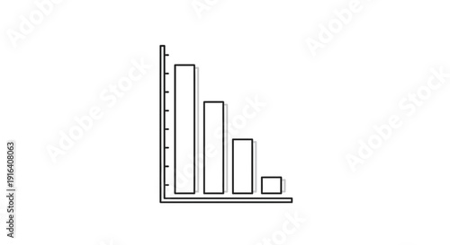 Falling Bar Chart Icon, Business Decline, Financial Crisis, Downward Trend Graph