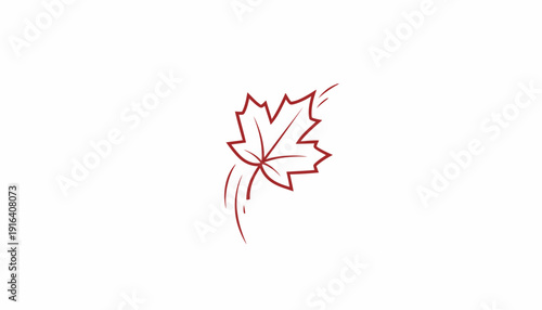 Falling Maple Leaf Icon, Autumn Season Symbol, Canadian Nature Element