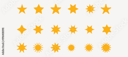 Stars set icons. Rating star signs collection – vector for stock