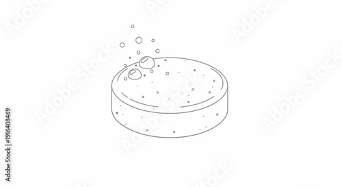 Effervescent Tablet Dissolving in Water, Bubbles Rising, Medical Concept