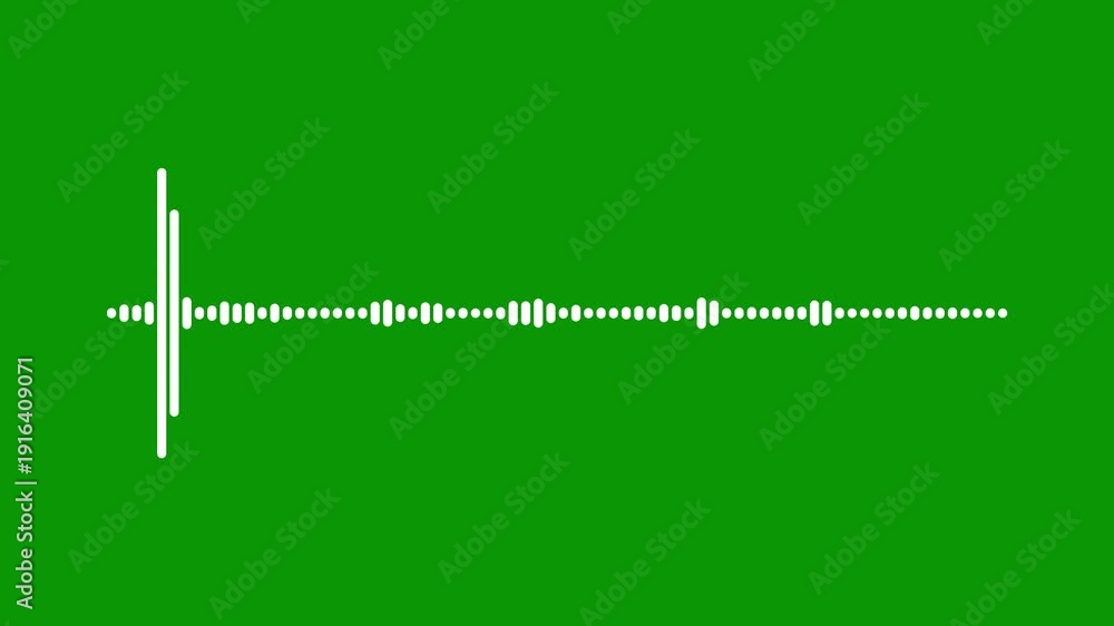 Modern audio spectrum visualizer, white glowing sound wave frequency ...
