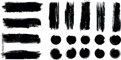 Brush stroke elements for graphic design