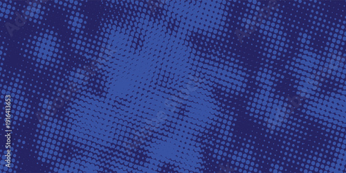 Abstract Navy Blue Background with Diagonal Electric Blue Halftone Dots