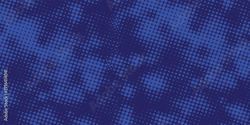 Abstract Navy Blue Background with Diagonal Electric Blue Halftone Dots