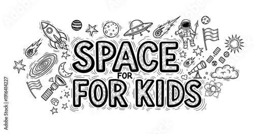 Space exploration for kids: rockets, planets, and astronauts in fun illustrations