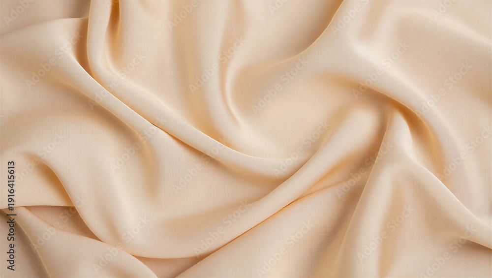 Fototapeta premium Soft peach colored fabric with smooth folds and gentle draping