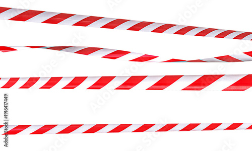 Fotografie Red and white warning barrier tape 3d isolated