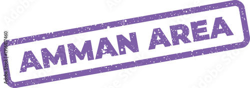 A textured grunge rubber stamp with AMMAN AREA text in a horizontal rectangle for location designation