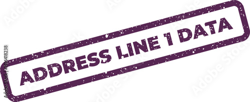 Diagonal stamp mark for address line one data information with a rustic and authentic grunge effect