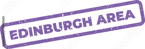 Distressed rectangular rubber stamp impression clearly displaying the words Edinburgh Area for city specific content