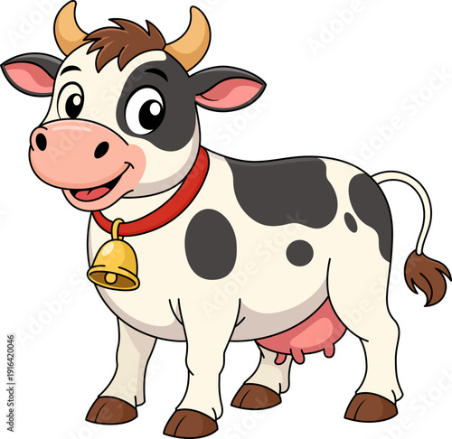 Cute cow cartoon illustration