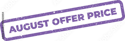 Distressed rectangular seal graphic featuring August Offer Price text, perfect for seasonal promotions